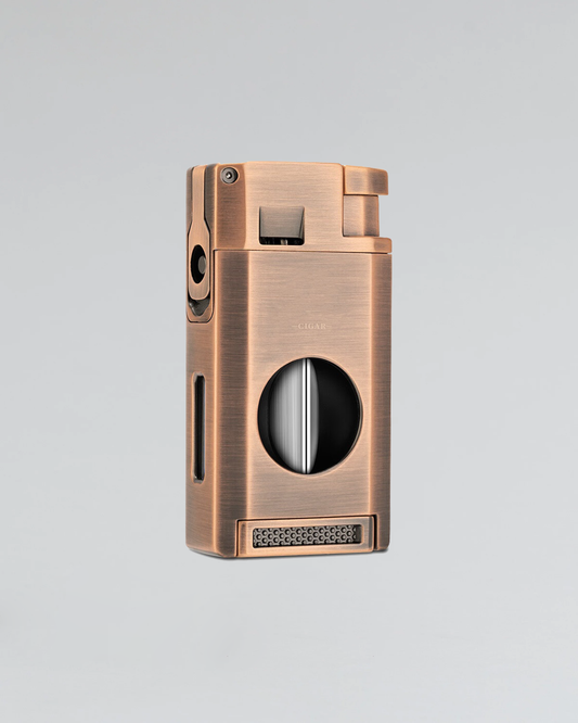 Torch Lighter with Cigar Cutter V Cut & Cigar Holder,